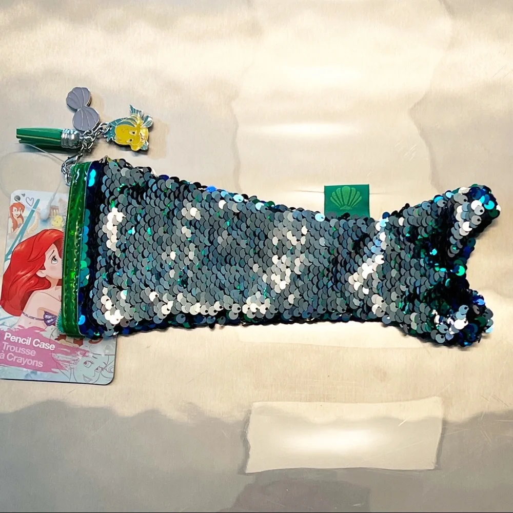 Disney The Little Mermaid Sequins Mermaid Tail Pencil Case
